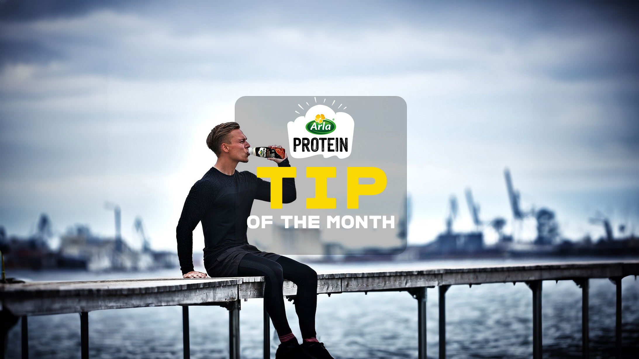 An athlete drinking water