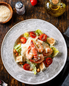 Ceasar's Salad ΜΕ ΓΑΡΙΔΕΣ