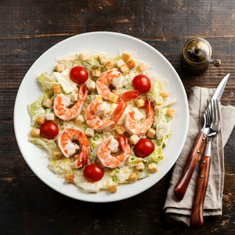 Ceasar's Salad ΜΕ ΓΑΡΙΔΕΣ