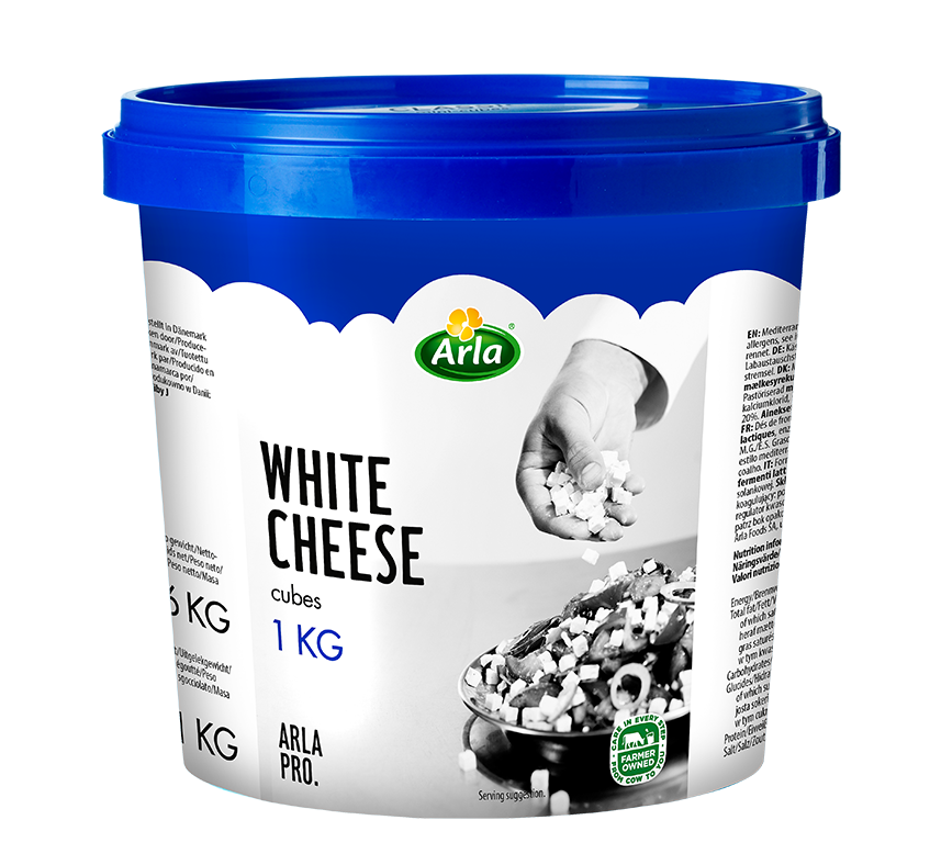Arla Pro. Arla PRO White Cheese σε κυβάκια 1kg